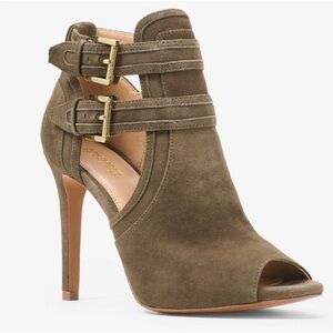 Michael Kors Blaze Suede Open-Toe Bootie